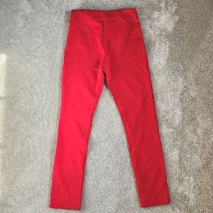 Space Style Concept Red High Waisted Cropped Stretchy Skinny Pants, Size…